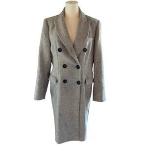 ZARA Manteco Limited Edition Double Breasted Wool Blend Coat Gray Size Large